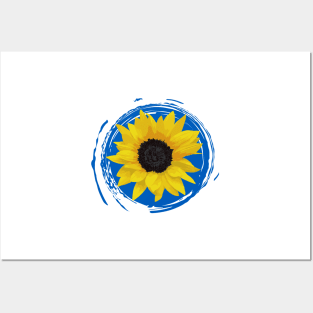 Blue and Yellow Sunflower - Ukraine Flag - Show Support Posters and Art